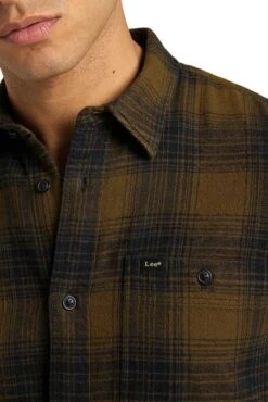Chemise LEE LEASURE Tabac -Levis Soldes Magasin lee l66n di 47 4