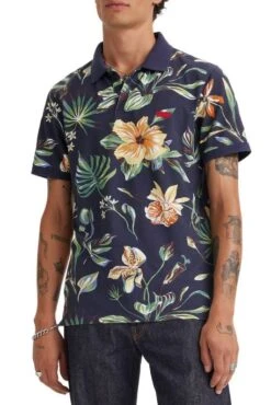 Levis Polo LEVI'S® HOUSEMARK SLIM Floral Navy -Levis Soldes Magasin levis a4842 00 52 2