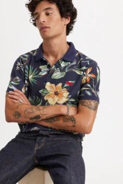 Levis Polo LEVI'S® HOUSEMARK SLIM Floral Navy -Levis Soldes Magasin levis a4842 00 52 4