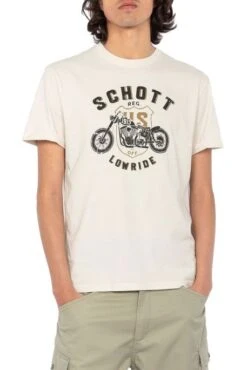 Tee Shirt SCHOTT ARON Off White