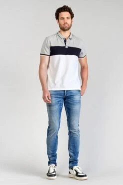 Polo LE TEMPS DES CERISES LEOS Grey Melange -Levis Soldes Magasin tdc hleos 0249 grey 1