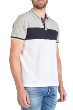 Polo LE TEMPS DES CERISES LEOS Grey Melange -Levis Soldes Magasin tdc hleos 0249 grey 2