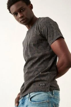 Tee-shirt TEDDY SMITH T-HECTOR Melange Black -Levis Soldes Magasin teddy smith 11016053 125a 4