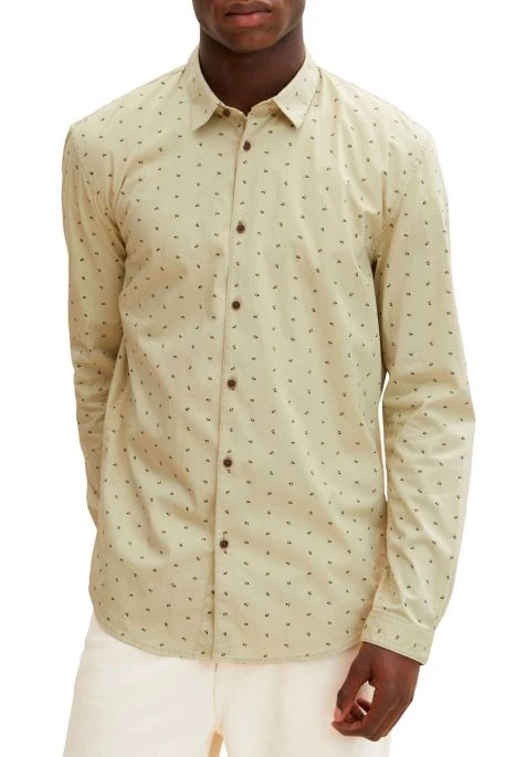 Chemise TOM TAILOR Olive Abstract Flower Print 2 Chemise TOM TAILOR Olive Abstract Flower Print – Image 2