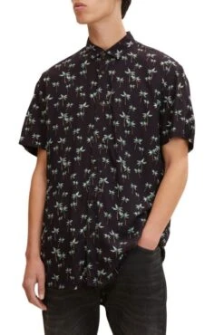 Chemisette TOM TAILOR Grey Real Palm Print -Levis Soldes Magasin tom tailor 23329 1