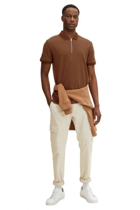 Polo TOM TAILOR Brown Structured Stripe 2 Polo TOM TAILOR Brown Structured Stripe – Image 2