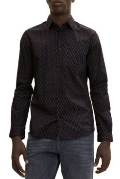 Chemise TOM TAILOR Black Geometric Design -Levis Soldes Magasin tt 23611 1