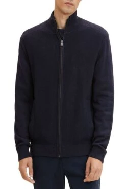 Veste Zippée TOM TAILOR Knitted Navy Melange -Levis Soldes Magasin tt 23751 1