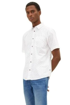 Chemise TOM TAILOR Off White Green -Levis Soldes Magasin tt 24707 3