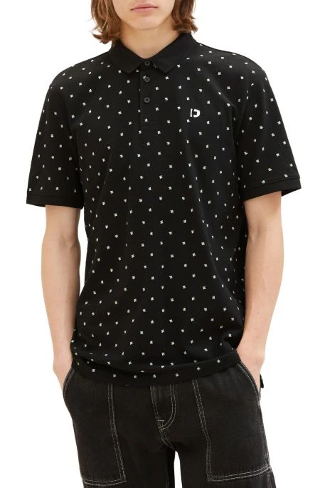 Polo TOM TAILOR PRINT Black 2 Polo TOM TAILOR PRINT Black – Image 2