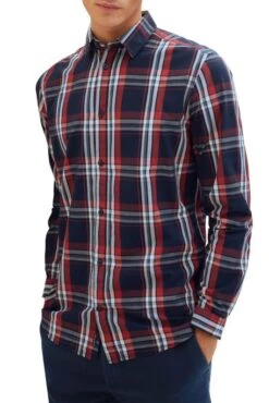 Chemise TOM TAILOR CARREAUX Navy Check -Levis Soldes Magasin tt 25255 1