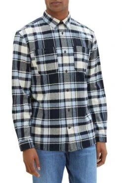 Chemise à Carreaux TOM TAILOR Navy Check