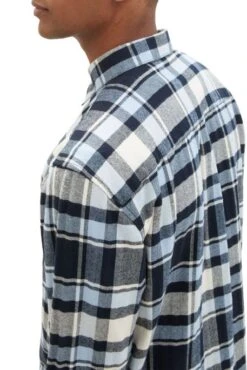 Chemise à Carreaux TOM TAILOR Navy Check -Levis Soldes Magasin tt 25699 4