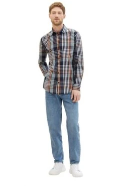 Chemise TOM TAILOR STRIPE Check Navy -Levis Soldes Magasin tt 26412 3