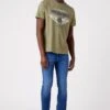 Tee Shirt WRANGLER AMERICANA Kaki -Levis Soldes Magasin wrangler 1123 20 795 1