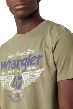 Tee Shirt WRANGLER AMERICANA Kaki -Levis Soldes Magasin wrangler 1123 20 795 4