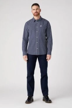 Chemise WRANGLER POCKET Navy Cx -Levis Soldes Magasin wrangler 112341052 4