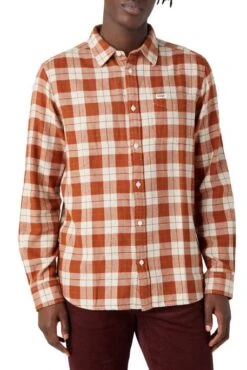 Chemise WRANGLER POCKET Orange -Levis Soldes Magasin wrangler 112341114 1