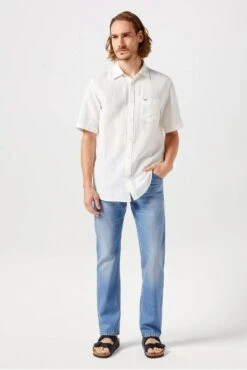 Chemise WRANGLER LIN In Blanc -Levis Soldes Magasin wrangler 112352187 1