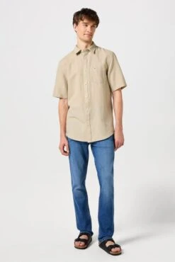 Chemise WRANGLER LIN In Taupe