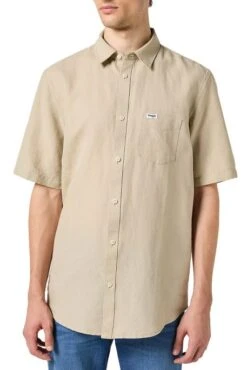 Chemise WRANGLER LIN In Taupe -Levis Soldes Magasin wrangler 112352189 2